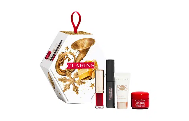 娇韵诗 圣诞唇部舒适油睫毛膏妆前套装 保湿滋润 四件套