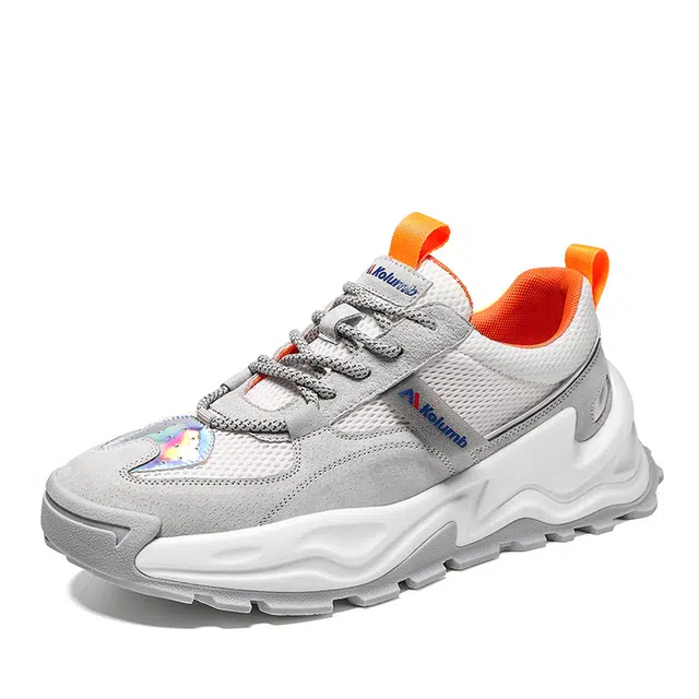 哥仑步 厚底透气防滑舒适 低帮 生活休闲鞋 男款 米色