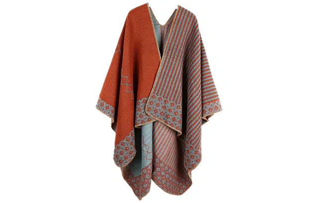 优幽兰 秋冬季百搭时尚斗篷针织简约潮 多用途披风防风防寒保暖民族风旅行穿搭 披肩 女款