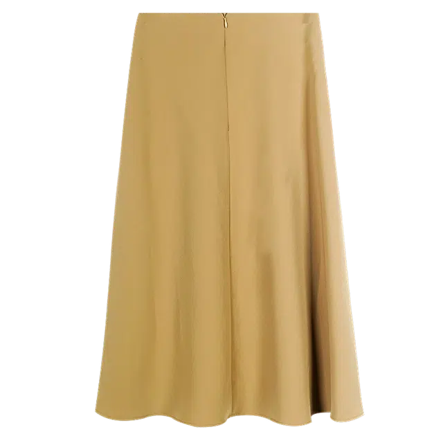 米思阳 纯色时尚百搭休闲长裙 卡其色