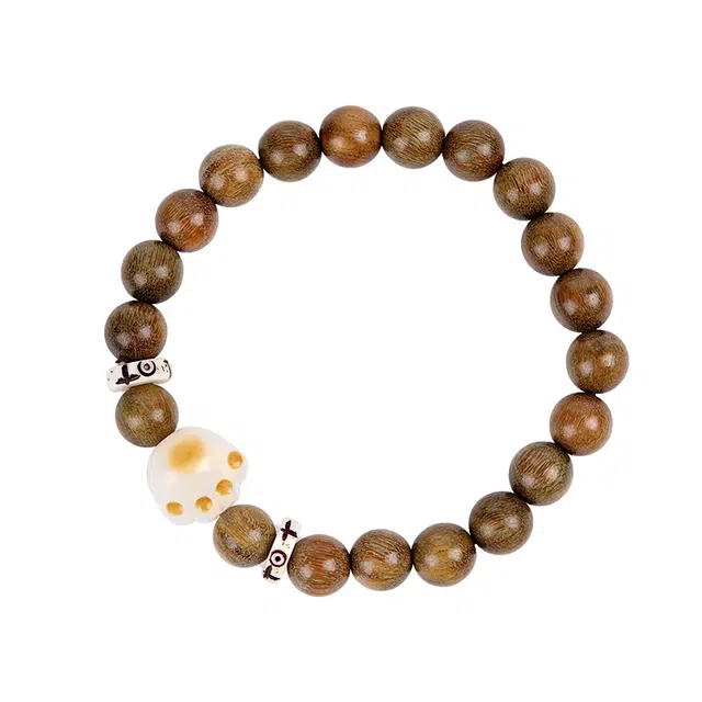 梵澜 佛珠菩提根猫爪文玩 国风转运盘玩手把件 简约百搭手饰  木质 木作手串 男女同款情侣款 绿檀 礼盒