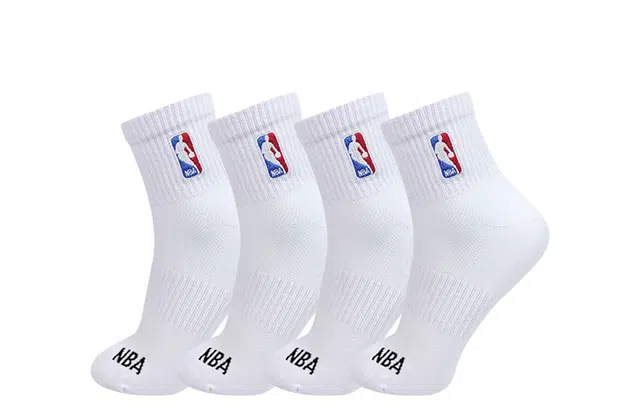 NBA Basketball Socks 4-Pack White Black Gray