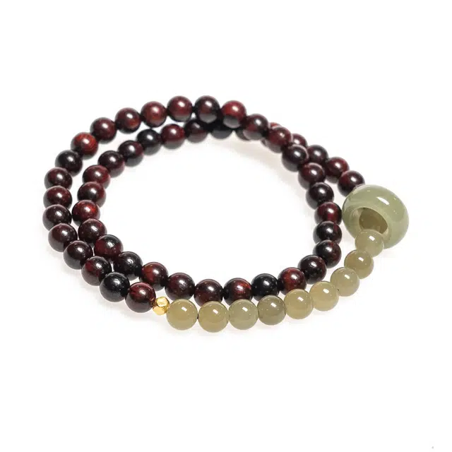 仙源 半壁江山 跑环双圈 小叶紫檀 木作手串 女款