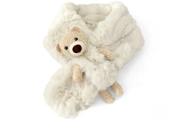 优幽兰 针织加厚护脖子防风防寒保暖搭配可爱小熊休闲高级感 围脖 女款