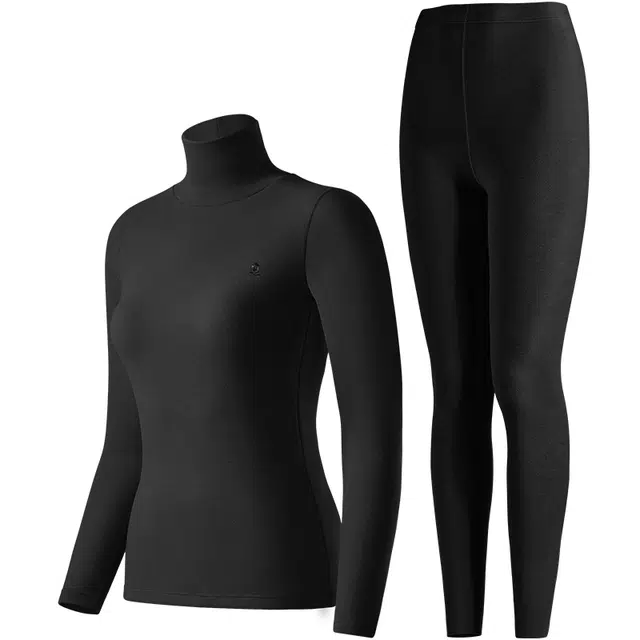 梦特娇 高领圆领发热修身美体山羊绒德绒羽毛蛋白护肤纯色保暖套装 女款