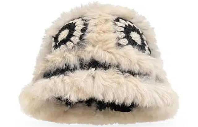 优幽兰 显脸小 小众 虎头醒狮毛绒 针织 保暖护耳 兔毛 渔夫帽 女款