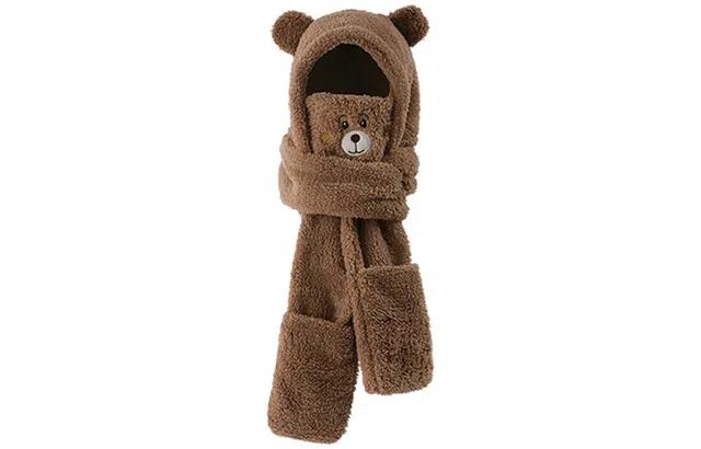 优幽兰 一体式毛绒加厚防风防寒针织保暖高级感休闲 斗篷帽 女款