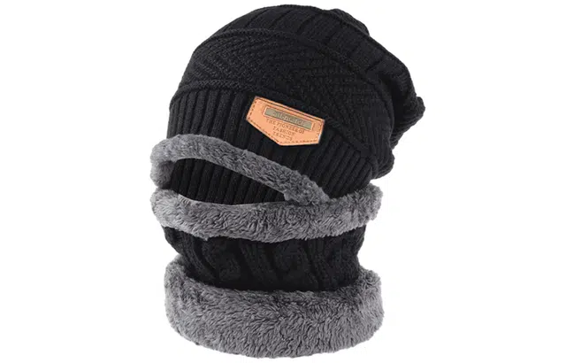 优幽兰 韩版显脸小毛线针织大头围加绒加厚 针织 绒线帽 男款