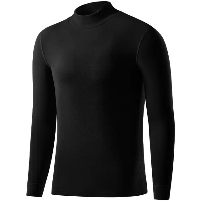 梦特娇 纯色加绒套头修身长袖保暖上装 男款