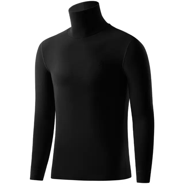 梦特娇 纯色高领加绒修身套头休闲长袖保暖上装 男款