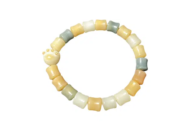 鲤晶 节节高升 招财猫爪 白玉菩提 手串 女款