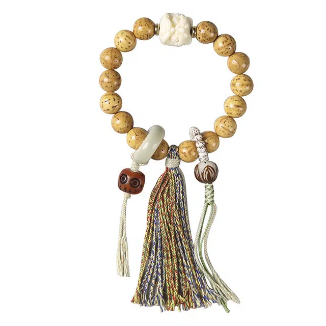 梵澜 国潮复古莲花文玩 国风转运珠流苏设计盘玩手把件 时尚百搭手饰 其他菩提类 手串 男女同款情侣款 礼盒