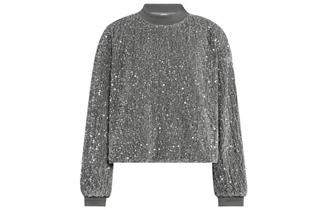 美洋 纯色宽松圆领长袖卫衣 女款 灰色