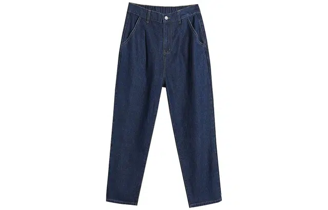 【dme】 高腰直筒休闲牛仔裤 女款 深牛仔蓝