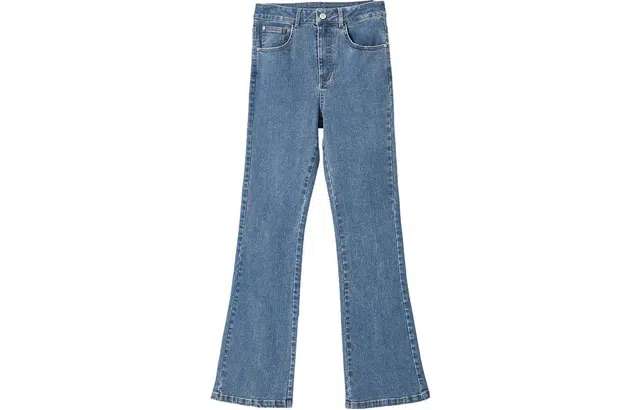 【dme】 纯色高腰牛仔裤 女款 浅蓝色