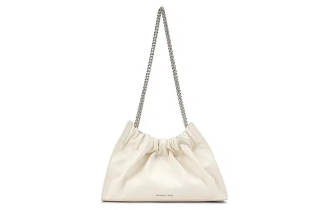 CHARLES&KEITH Soft Large Chain Tote Noir Cream