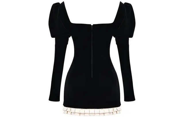 HOUSE OF CB AZARIABLACK VINTAGE CREAM MINI DRESS