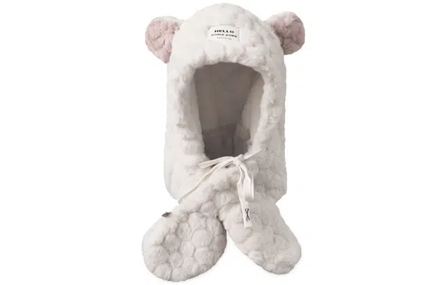 优幽兰 加绒加厚一体式防风防寒保暖护耳 斗篷帽 女款