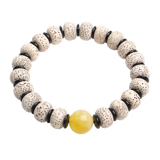 月印百川 清新文艺范文玩 盘玩转运珠手持 搭蜜蜡单圈手把件 小众设计感手饰 星月菩提 菩提类手串 男女同款情侣款 礼盒装