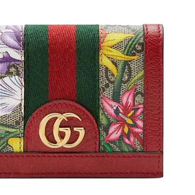 Gucci Floral Logo Stripe Wallet