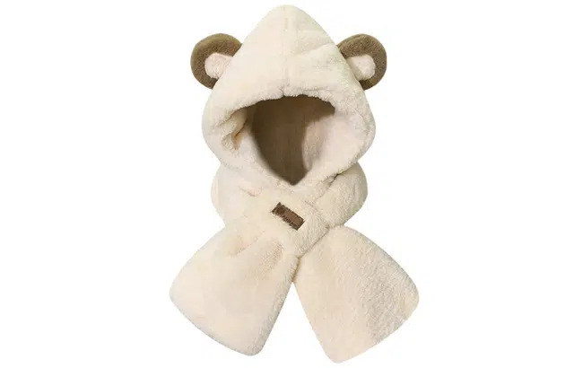 优幽兰 加绒加厚一体式 显脸小防风防寒保暖护耳小众 斗篷帽 女款