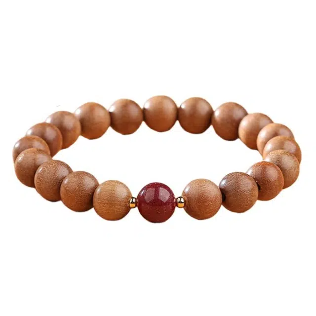 七小匠 桃木转运珠招财中式国潮复古民族风 朱砂 木作手串 男女同款情侣款 其他木作