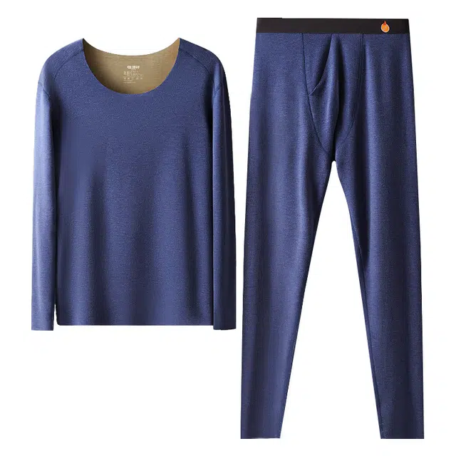 恒源祥 秋冬 含羊毛蚕丝 无痕德绒随心裁打底秋衣秋裤保暖套装 男款 套装（上衣+裤子）