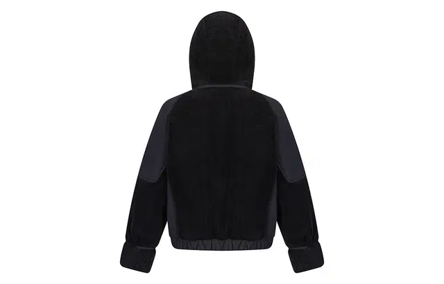 艾莱依 拼色插肩袖短款连帽羊羔毛羽绒服 女款