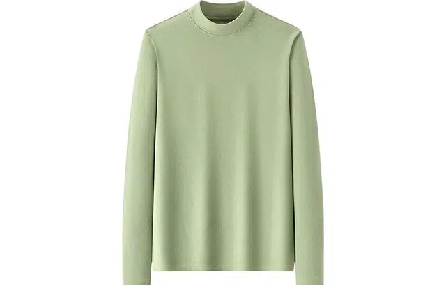 雅鹿 纯色圆领修身长袖针织衫 女款 果绿色