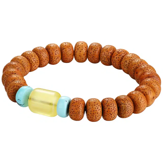 妍韵珠宝 蜜蜡桶珠佛珠 星月菩提 菩提类手串 男女同款情侣款 陈籽