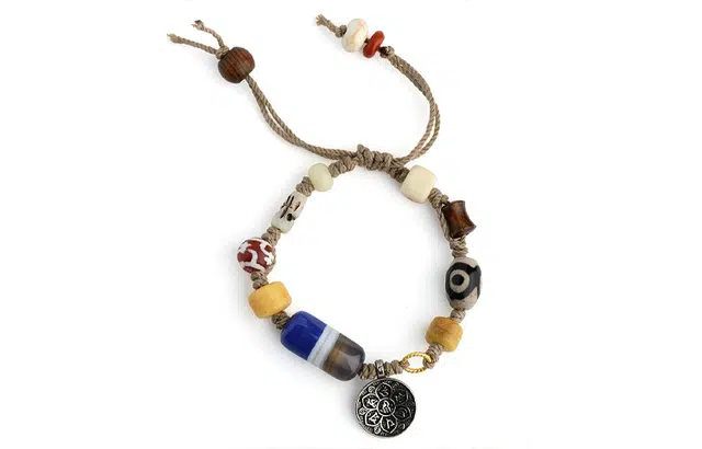 鲤晶 新国风采云归 文艺民族风 多宝文玩天珠 三眼天珠 玉石手链 男女同款情侣款 琉璃