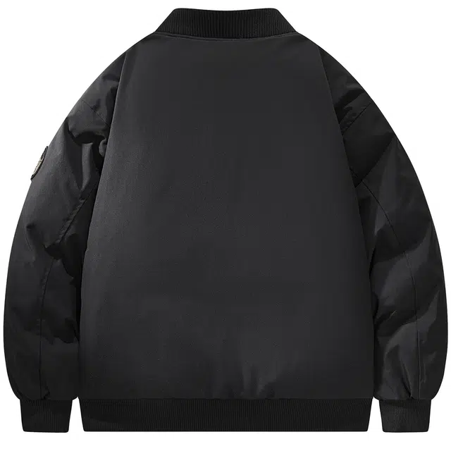 蜡笔小新 美式卡通袖徽宽松休闲保暖加厚棒球羽绒服 男女同款