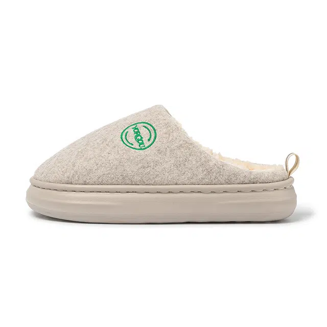 远港 防风毛绒保暖厚底 包头拖鞋 男女同款