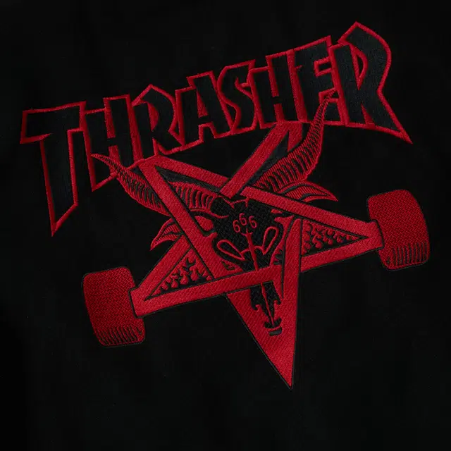 THRASHER 2023SMU SKATEGOAT VARSITY JACKET