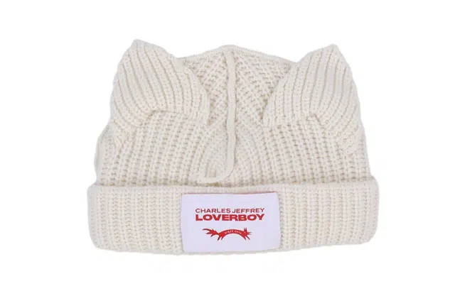 CHARLES JEFFREY Logo Patch Beanie White