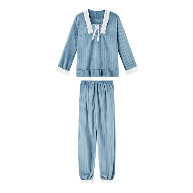 眠趣 舒适保暖加绒加厚亲肤柔软睡衣套装 女款