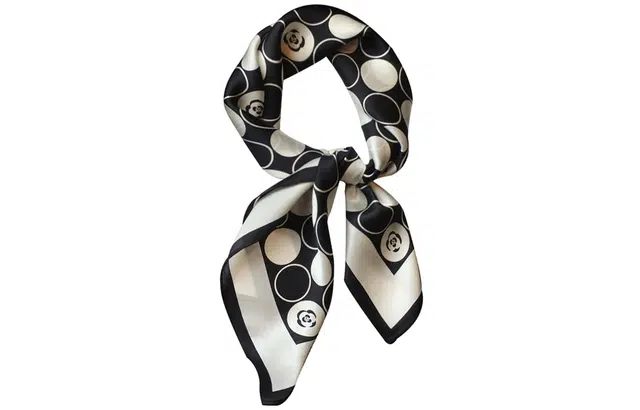 优幽兰 真丝小方巾韩版衬衣飘带实用波点茶花实用减龄气质 桑蚕丝 丝巾 女款 礼盒装