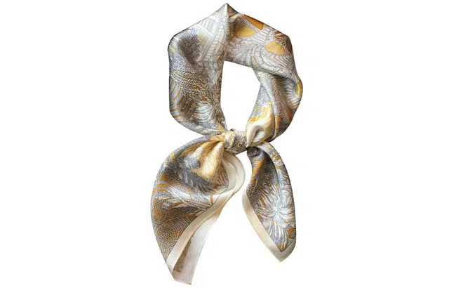 优幽兰 真丝窄领巾韩版飘带绑包法式高级感 丝巾 女款