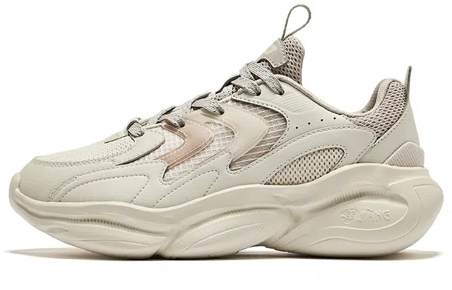 鸿星尔克 逐光 网革拼接 防滑耐磨 低帮 生活休闲鞋 女款 灰