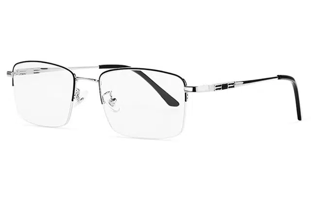 普先生防蓝光老花镜男女老花眼镜高清老人老光花镜 银色