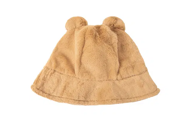 白卷 保暖可爱小熊毛绒 渔夫帽 男女同款情侣款