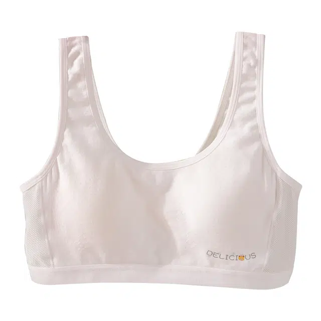 俏佳人 网眼透气美背固定杯发育期轻薄文胸 女款 白色