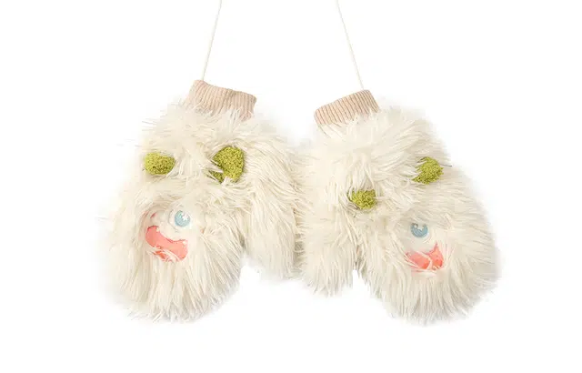 白卷 搞怪小怪兽毛绒 甜美 可爱保暖加厚 绒线手套 女款