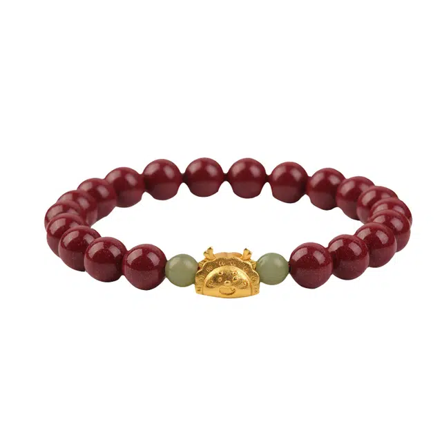 华髻 新中式一龙蒸饺轻奢高级感本命年龙年转运珠生肖龙 合金 手串 男女同款情侣款