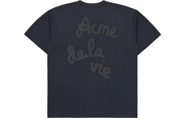 acme de la vieADLV Embossing Script Logo Short Sleeve T-Shirt Charcoal T