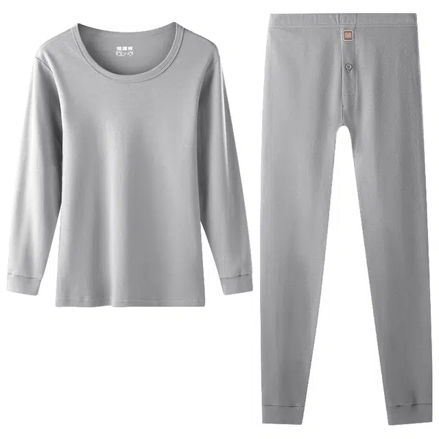 恒源祥 休闲抗菌薄款保暖套装 男款