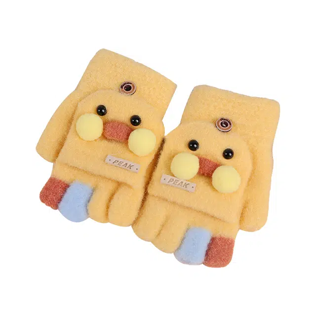 匹克 保暖御寒可爱卡通出行 翻盖版半指 绒线手套 儿童款 多色