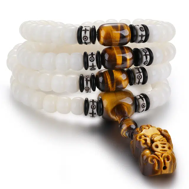 妍韵珠宝 貔貅 白玉菩提 菩提类手串 男女同款情侣款