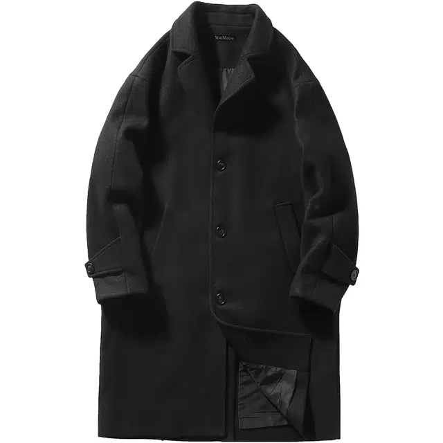 寻星记 美式学院风中长款纯色宽松西装领单排扣休闲百搭宽松保暖加厚大衣 男女同款