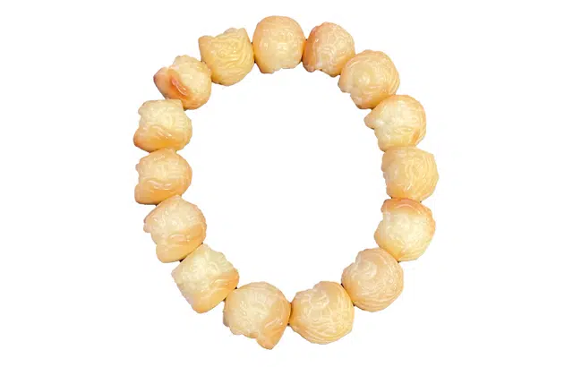 鲤晶 国潮纳福招财大醒狮 紫罗兰粉色 白玉菩提 菩提类手串 男女同款情侣款